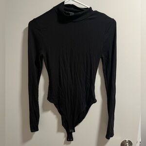 Black Ribbed Bodysuit